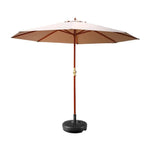 Instahut 3m Outdoor Umbrella w/Base Pole Umbrellas Garden Sun Stand Deck Beige - Home & Garden > Shading > Umbrellas &