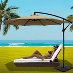 Instahut 3m Umbrella w/Base Outdoor Cantilever Beach Garden Patio Parasol Beige - Home & Garden > Shading > Umbrellas &