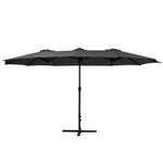 Instahut 4.57m Outdoor Umbrella Beach Pole Garden Tilt Black - Home & Garden > Shading > Umbrellas & Sunshades