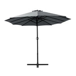Instahut 4.57m Outdoor Umbrella Beach Pole Garden Tilt Charcoal - Furniture > Outdoor > Outdoor Sofas & Lounge Sets