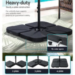 Instahut 4.57m Outdoor Umbrella w/Base Stand Beach Pole Garden Tilt Charcoal - Home & Garden > Shading > Umbrellas &