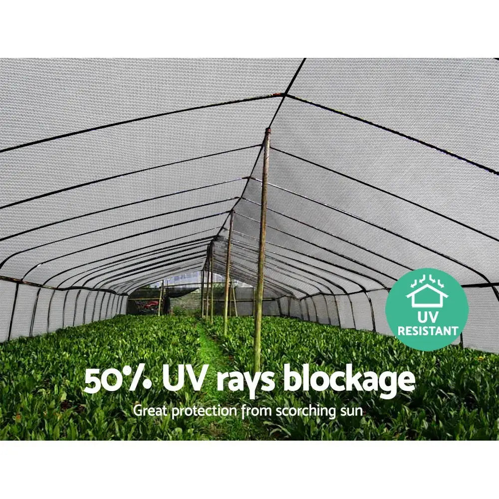 Instahut 50% Shade Cloth 1.83x30m Shadecloth Wide Heavy Duty White - Home & Garden > Shading