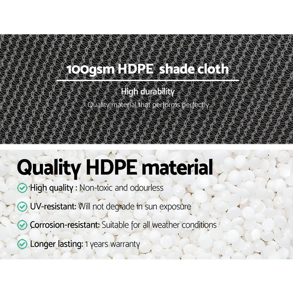 Instahut 50% Shade Cloth 1.83x30m Shadecloth Wide Heavy Duty White - Home & Garden > Shading