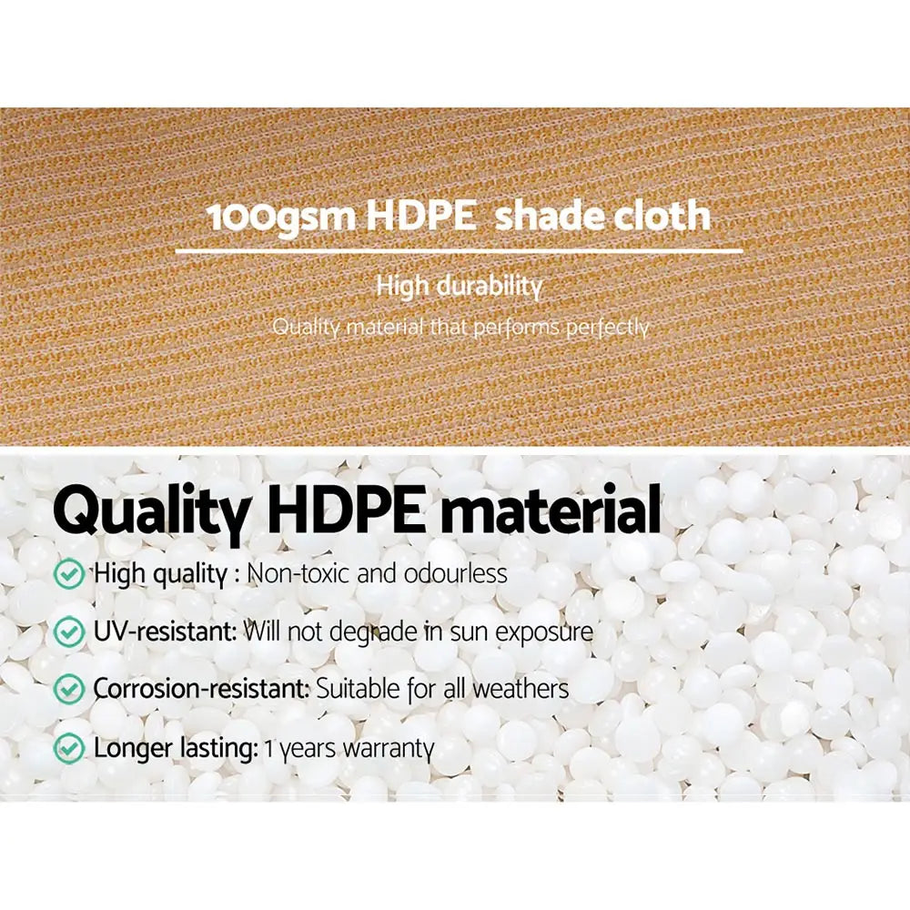 Instahut 50% Shade Cloth 1.83x50m Shadecloth Sail Heavy Duty Beige - Home & Garden > Shading > Umbrellas & Sunshades