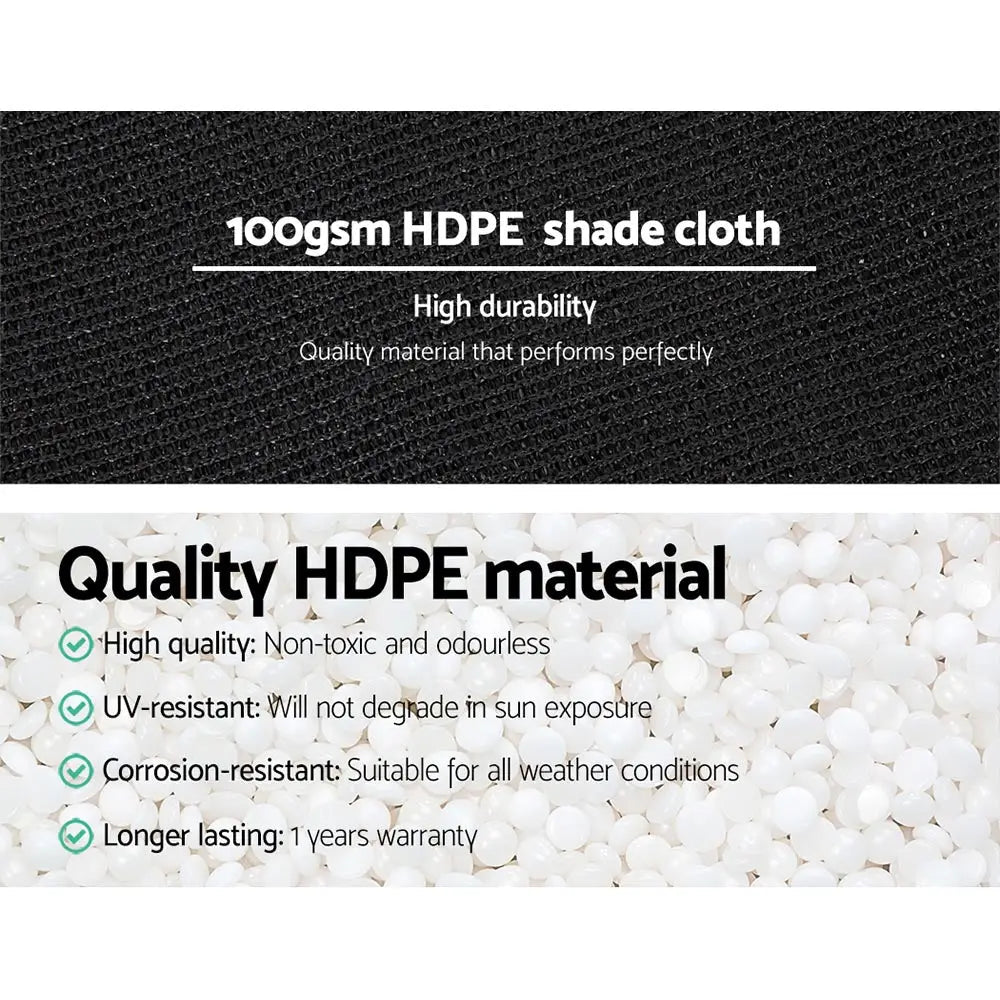 Instahut 50% Shade Cloth 1.83x50m Shadecloth Sail Heavy Duty Black - Home & Garden > Shading