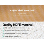 Instahut 50% Shade Cloth 3.66x10m Shadecloth Sail Heavy Duty Beige - Home & Garden > Shading