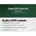 Instahut 50% Shade Cloth 3.66x10m Shadecloth Wide Heavy Duty Green - Home & Garden > Shading