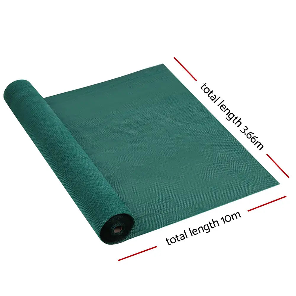 Instahut 50% Shade Cloth 3.66x10m Shadecloth Wide Heavy Duty Green - Home & Garden > Shading