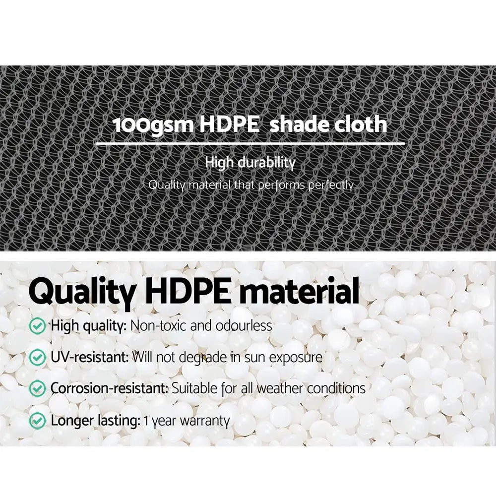 Instahut 50% Shade Cloth 3.66x10m Shadecloth Wide Heavy Duty White - Home & Garden > Shading