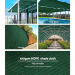 Instahut 50% Shade Cloth 3.66x20m Shadecloth Sail Heavy Duty Green - Home & Garden > Shading