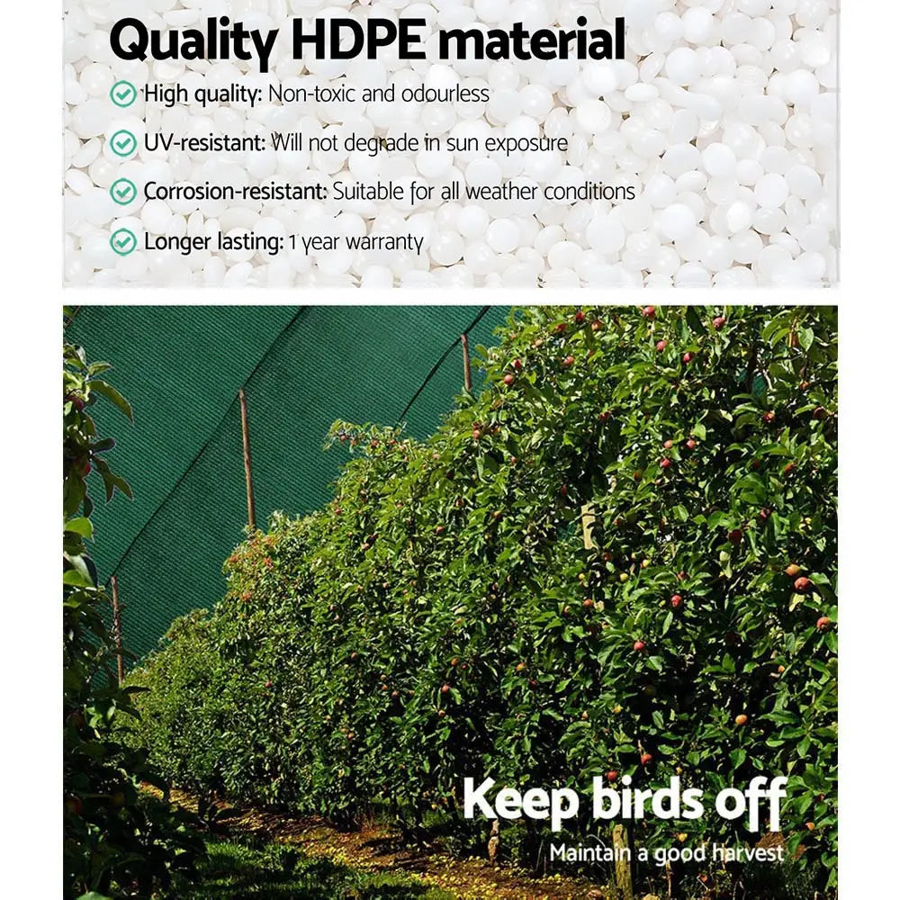 Instahut 50% Shade Cloth 3.66x20m Shadecloth Sail Heavy Duty Green - Home & Garden > Shading