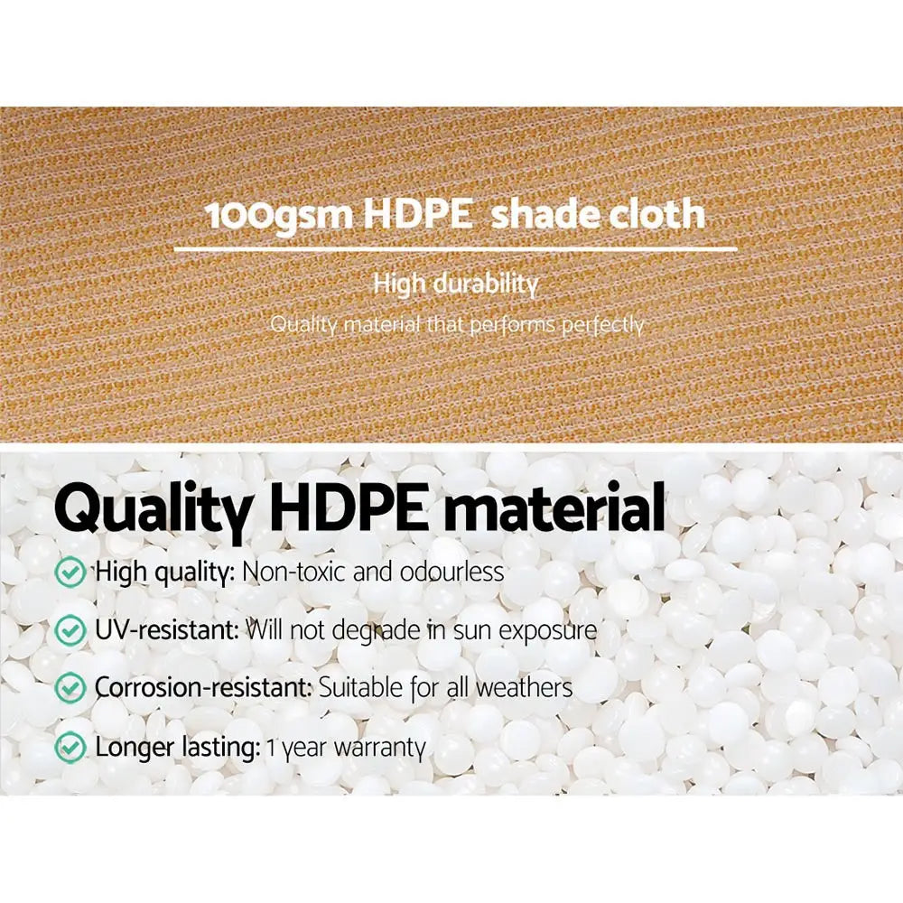 Instahut 50% Shade Cloth 3.66x30m Shadecloth Sail Heavy Duty Beige - Home & Garden > Shading