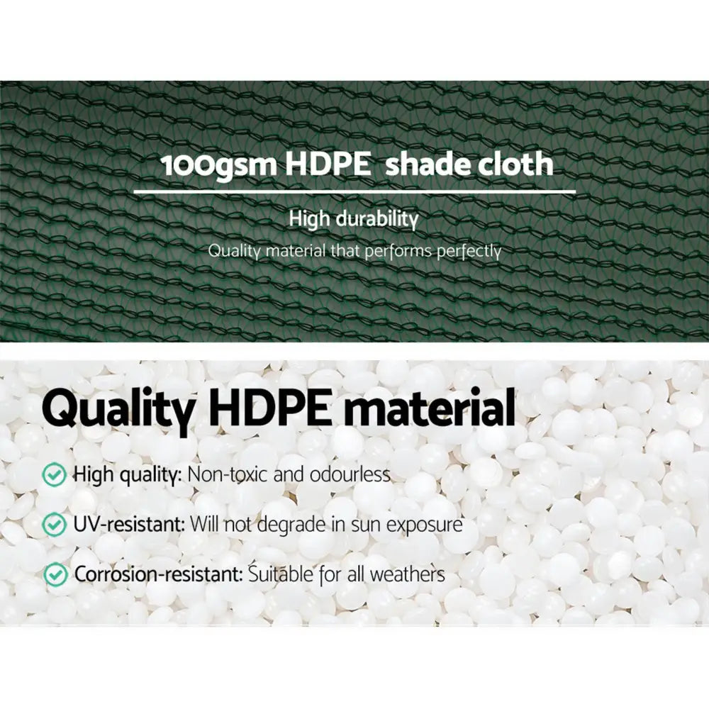 Instahut 50% Shade Cloth 3.66x30m Shadecloth Wide Heavy Duty Green - Home & Garden > Shading
