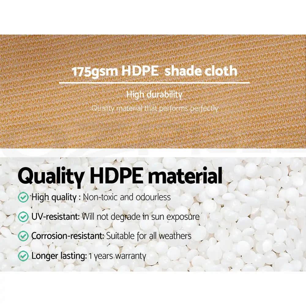 Instahut 70% Shade Cloth 1.83x20m Shadecloth Sail Heavy Duty Beige - Home & Garden > Shading