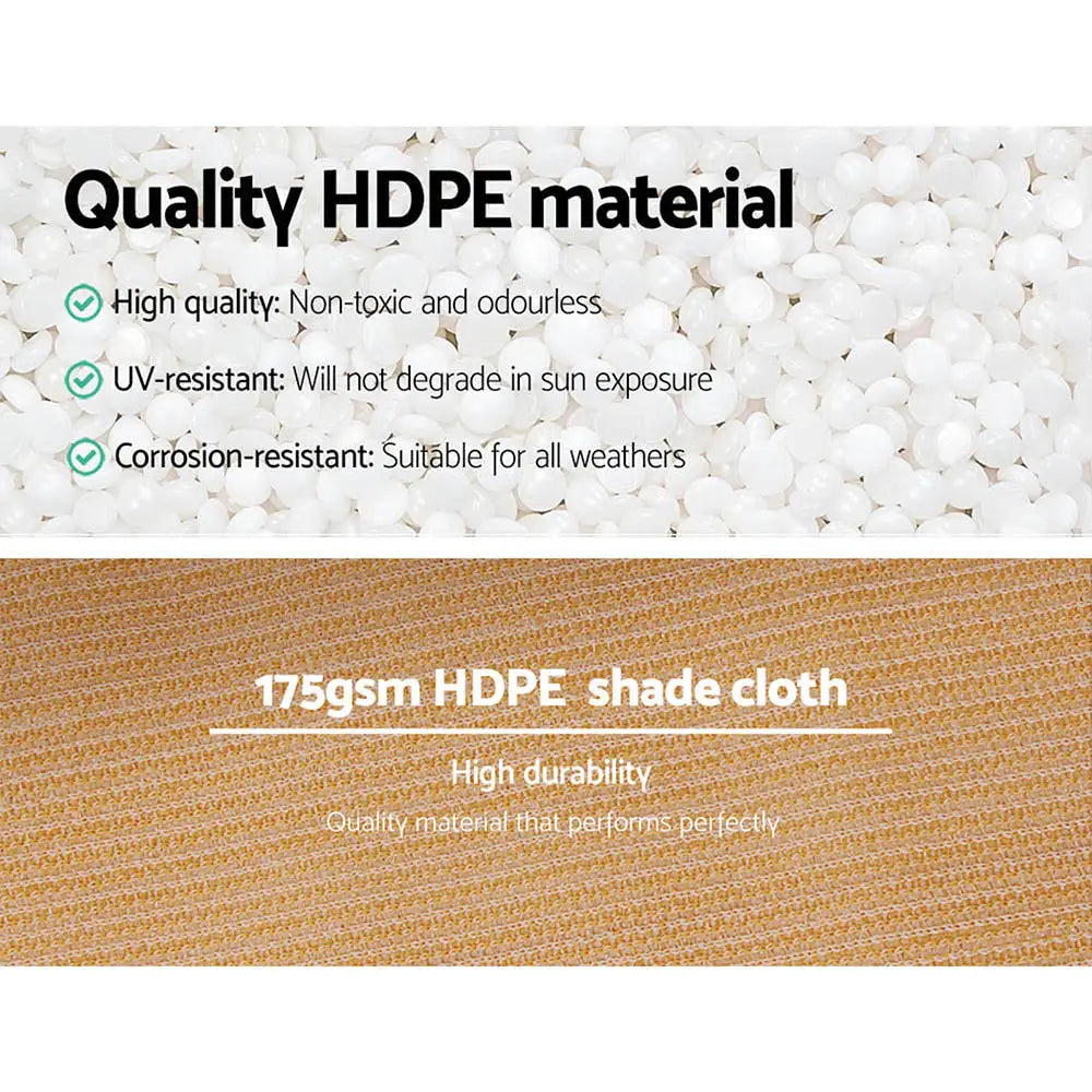 Instahut 70% Shade Cloth 3.66x30m Shadecloth Sail Heavy Duty Beige - Home & Garden > Shading