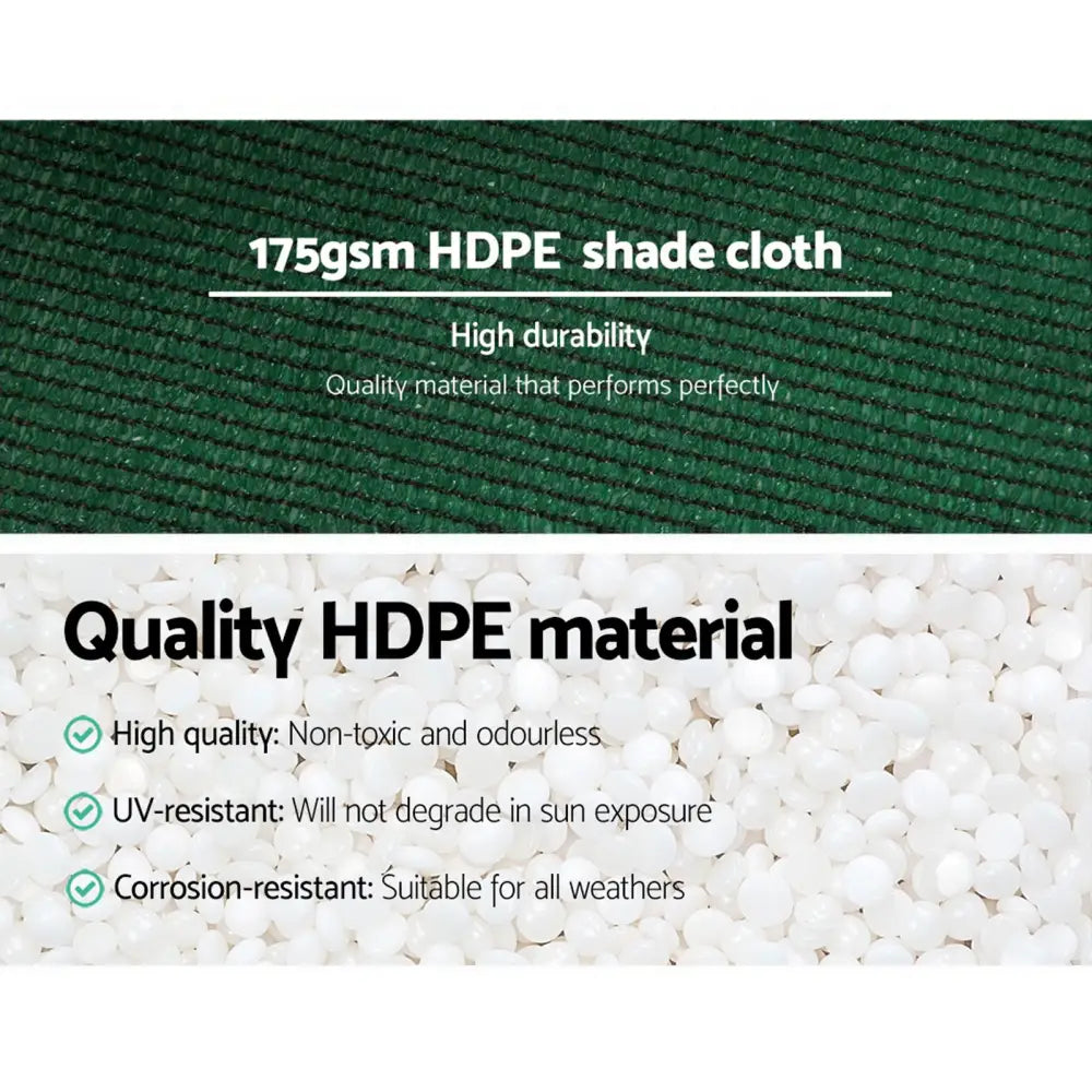 Instahut 70% Shade Cloth 3.66x30m Shadecloth Sail Heavy Duty Green - Home & Garden > Shading
