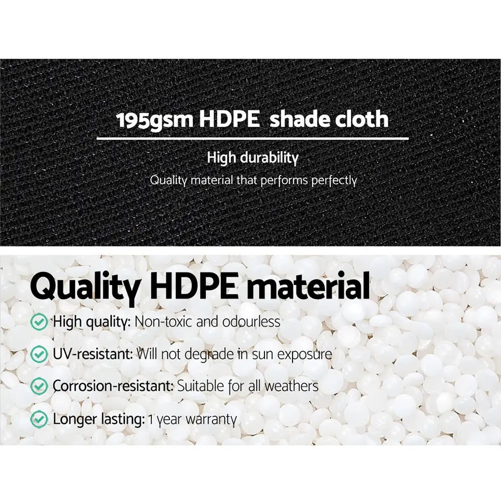 Instahut 90% Shade Cloth 1.83x10m Shadecloth Sail Heavy Duty Black - Home & Garden > Shading