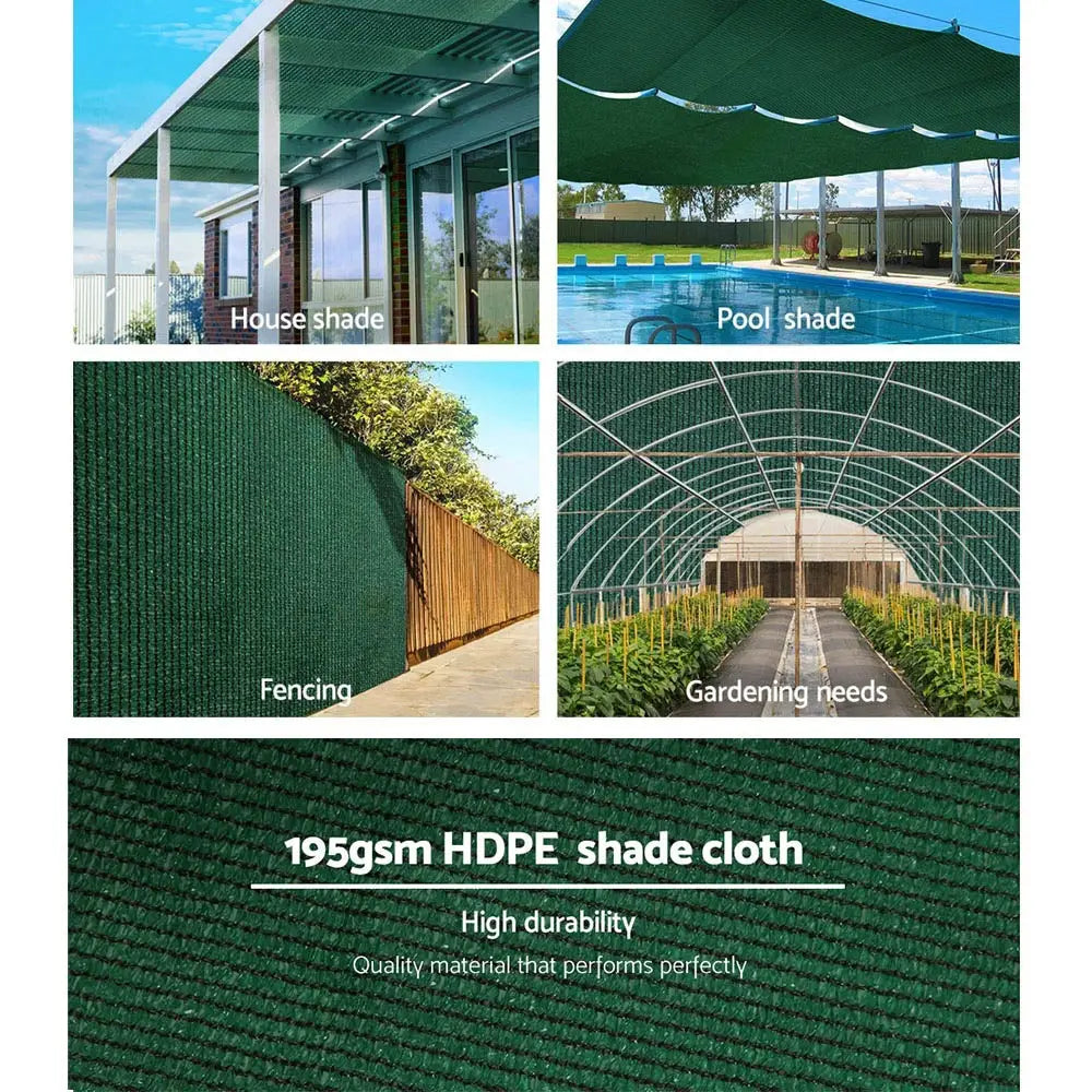 Instahut 90% Shade Cloth 1.83x30m Shadecloth Sail Heavy Duty Green - Home & Garden > Shading