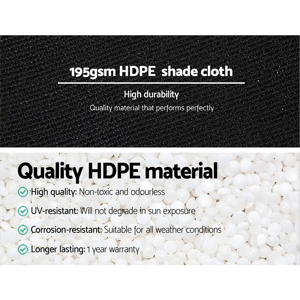 Instahut 90% Shade Cloth 3.66x10m Shadecloth Sail Heavy Duty Black - Home & Garden > Shading