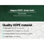 Instahut 90% Shade Cloth 3.66x10m Shadecloth Sail Heavy Duty Green - Home & Garden > Shading