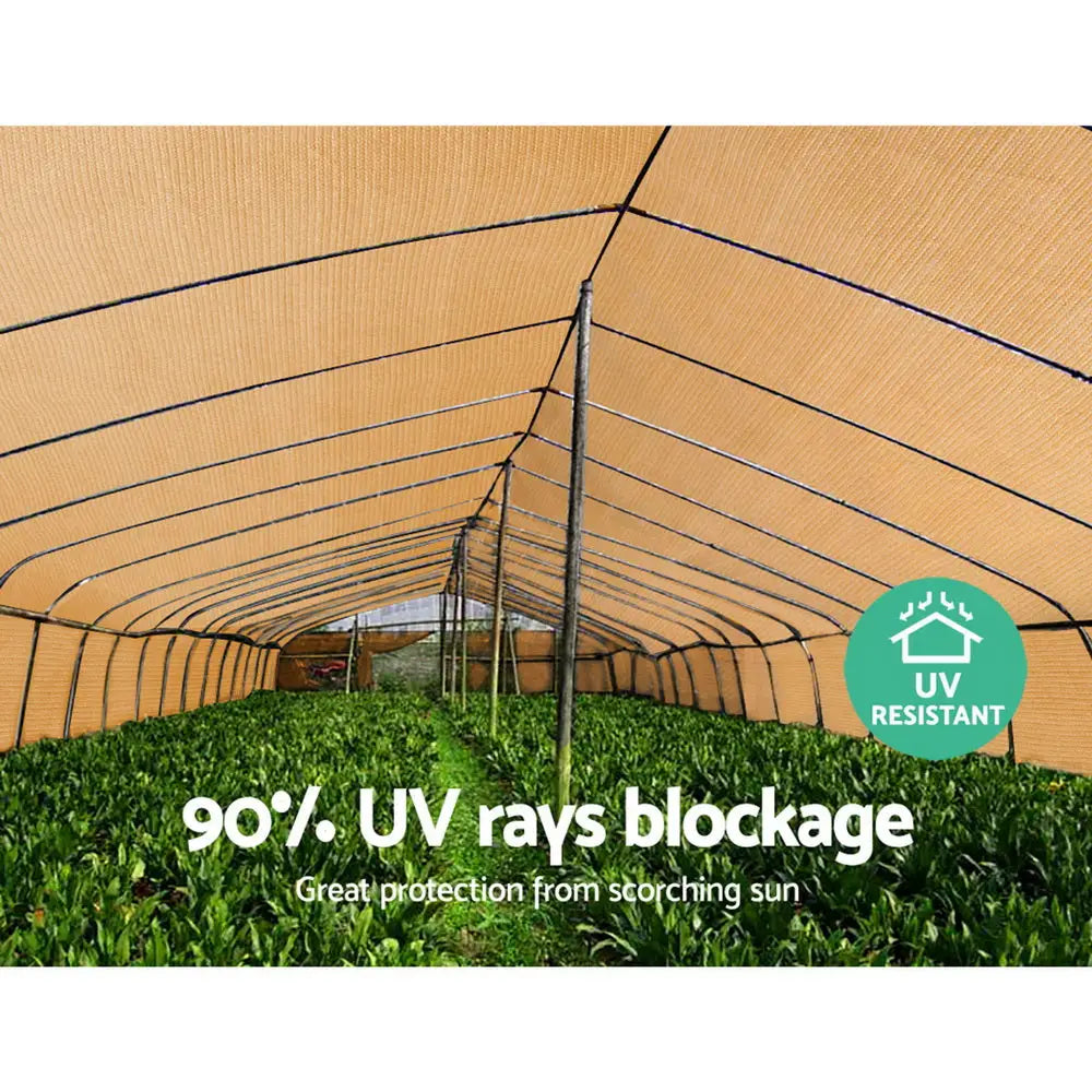 Instahut 90% Shade Cloth 3.66x30m Shadecloth Sail Heavy Duty Beige - Home & Garden > Shading