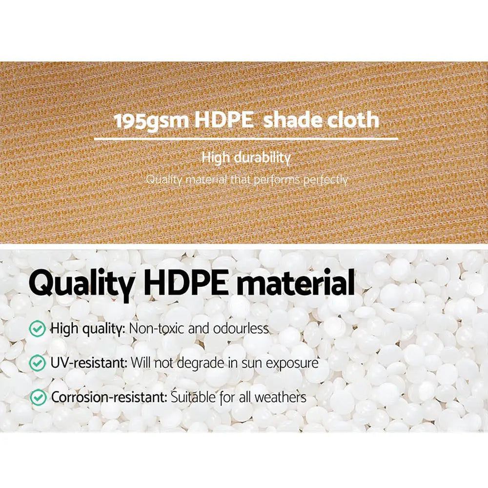 Instahut 90% Shade Cloth 3.66x30m Shadecloth Sail Heavy Duty Beige - Home & Garden > Shading