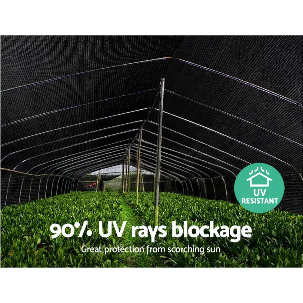 Instahut 90% Shade Cloth 3.66x30m Shadecloth Sail Heavy Duty Black - Home & Garden > Shading > Umbrellas & Sunshades