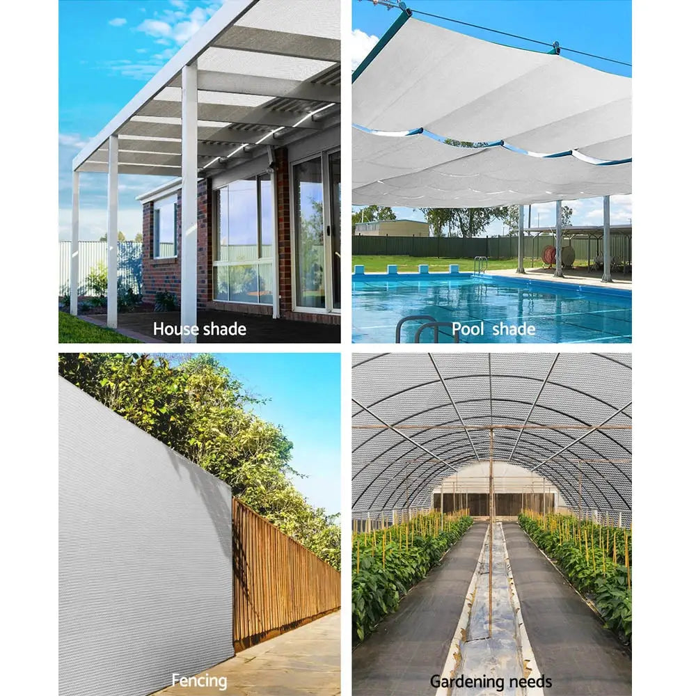 Instahut 90% Shade Cloth 3.66x30m Shadecloth Wide Heavy Duty White - Home & Garden > Shading