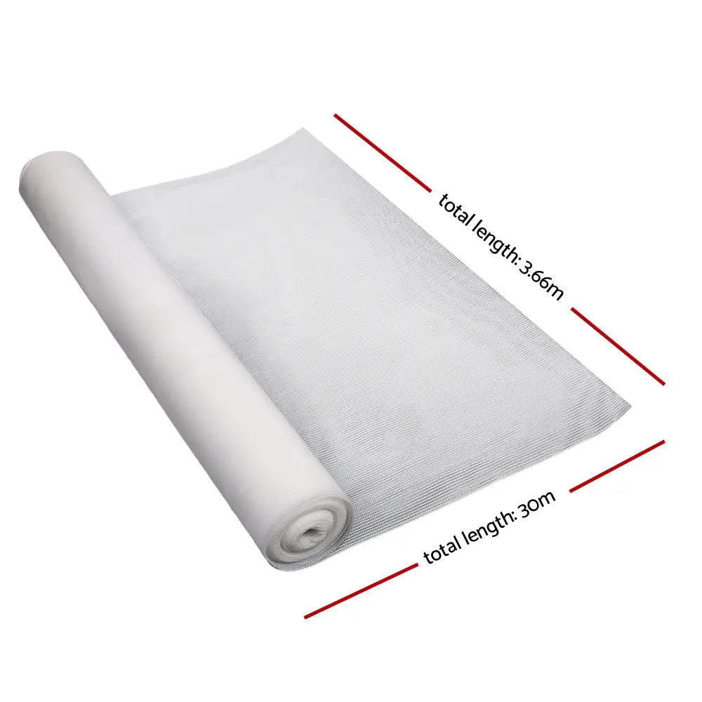 Instahut 90% Shade Cloth 3.66x30m Shadecloth Wide Heavy Duty White - Home & Garden > Shading