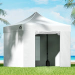 Instahut Gazebo 3x3 Pop Up Marquee Folding Tent Wedding Gazebos Camping Outdoor Shade Canopy White - Occasions >