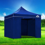 Instahut Gazebo 3x3 Pop Up Marquee Folding Tent Wedding Gazebos Camping Outdoor Shade Canopy Blue - Home & Garden >