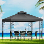Instahut Gazebo 3x3m Marquee Outdoor Wedding Party Event Tent Home Iron Art Shade Grey - Home & Garden > Shading