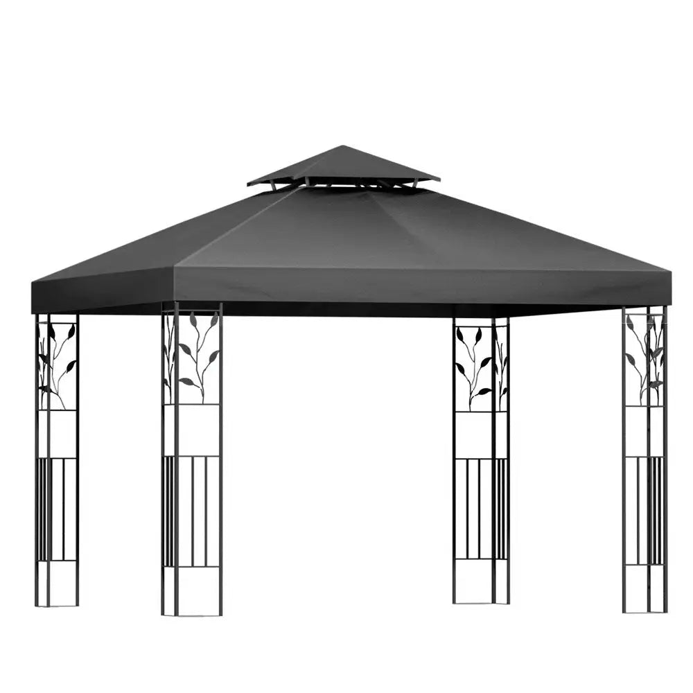 Instahut Gazebo 3x3m Marquee Outdoor Wedding Party Event Tent Home Iron Art Shade Grey - Home & Garden > Shading