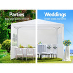 Instahut Gazebo 3x3m Marquee Wedding Party Tent Outdoor Camping Side Wall Canopy Window Panel White - Home & Garden >