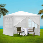 Instahut Gazebo 3x3m Marquee Wedding Party Tent Outdoor Camping Side Wall Canopy Window Panel White - Home & Garden >