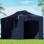 Instahut Gazebo 3x4.5 Pop Up Marquee Folding Tent Wedding Gazebos Camping Outdoor Shade Canopy Navy - Home & Garden >