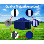 Instahut Gazebo 3x4.5 Pop Up Marquee Folding Tent Wedding Gazebos Camping Outdoor Shade Canopy Blue - Home & Garden >
