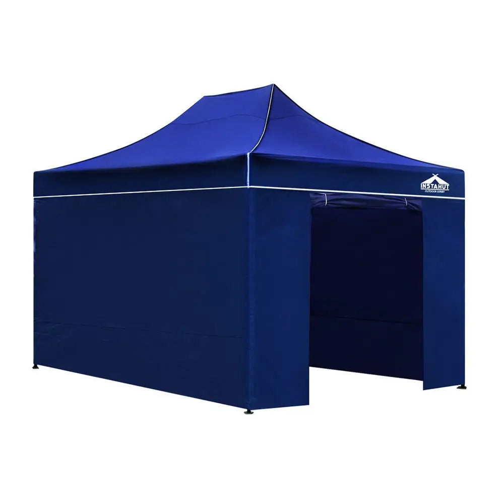 Instahut Gazebo 3x4.5 Pop Up Marquee Folding Tent Wedding Gazebos Camping Outdoor Shade Canopy Blue - Home & Garden >