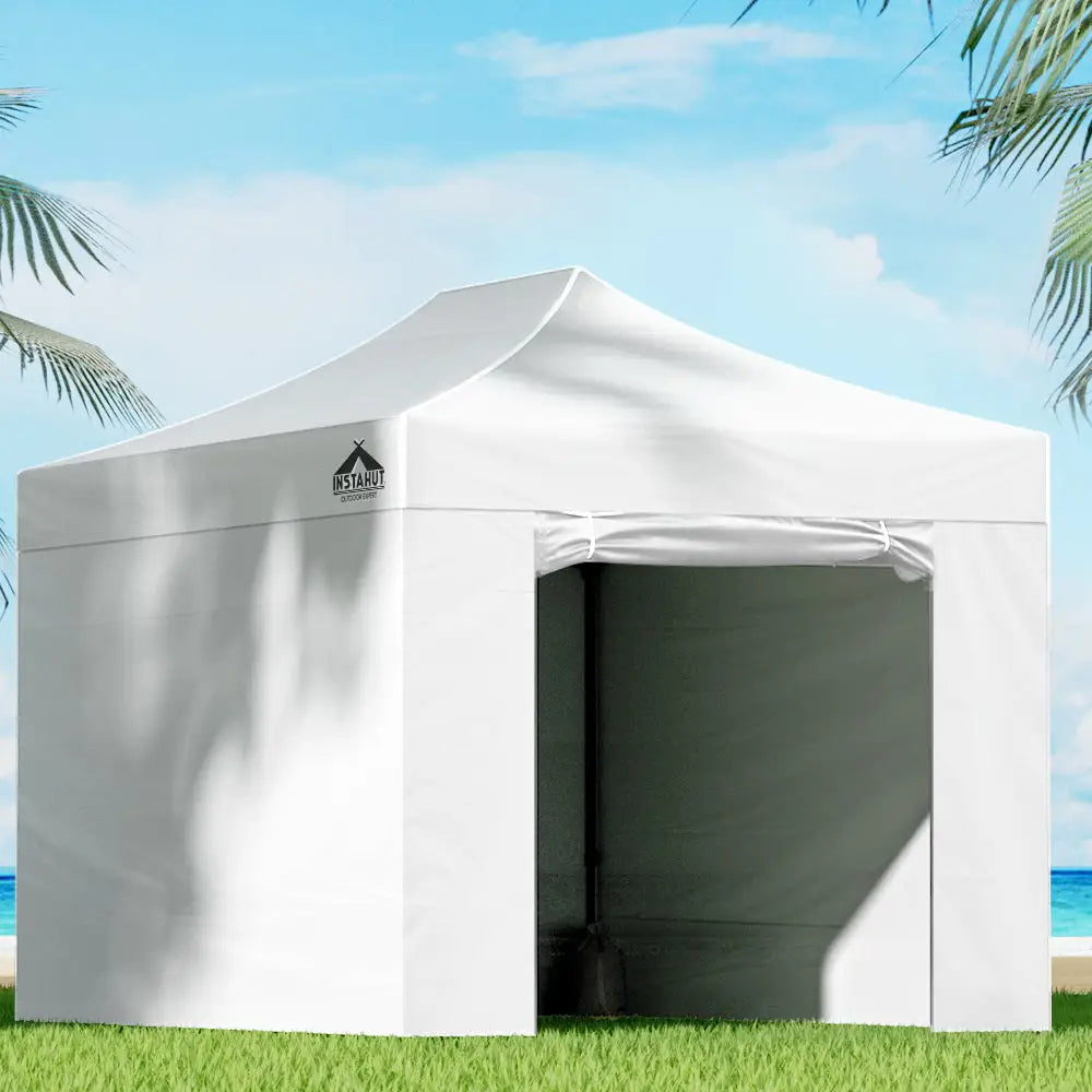 Instahut Gazebo 3x4.5 Pop Up Marquee Folding Tent Wedding Gazebos Camping Outdoor Shade Canopy White - Occasions >