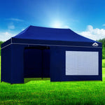 Instahut Gazebo 3x6 Pop Up Marquee Folding Tent Wedding Gazebos Camping Outdoor Shade Canopy Blue - Home & Garden >