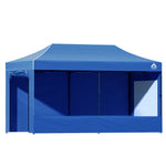 Instahut Gazebo 3x6 Pop Up Marquee Folding Tent Wedding Gazebos Camping Outdoor Shade Canopy Blue - Home & Garden >