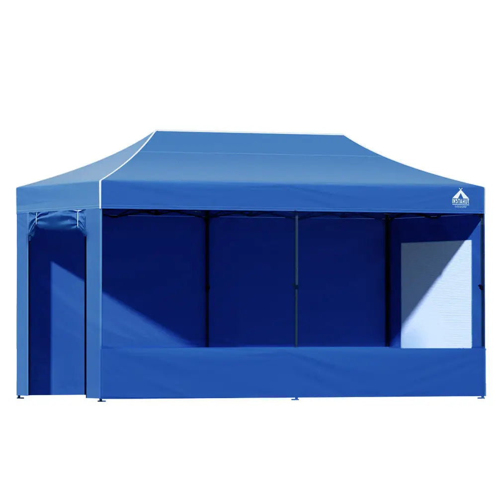 Instahut Gazebo 3x6 Pop Up Marquee Folding Tent Wedding Gazebos Camping Outdoor Shade Canopy Blue - Home & Garden >