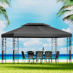 Instahut Gazebo 4x3m Marquee Outdoor Wedding Party Event Tent Home Iron Art Shade Grey - Home & Garden > Shading