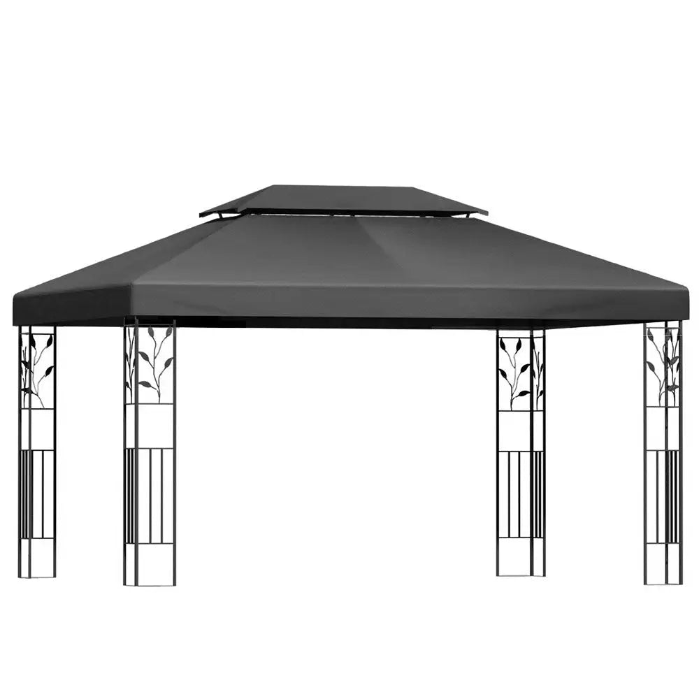 Instahut Gazebo 4x3m Marquee Outdoor Wedding Party Event Tent Home Iron Art Shade Grey - Home & Garden > Shading