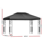 Instahut Gazebo 4x3m Marquee Outdoor Wedding Party Event Tent Home Iron Art Shade Grey - Home & Garden > Shading