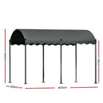 Instahut Gazebo Marquee 4x3m Outdoor Event Wedding Tent Camping Party Shade Iron Art Canopy Grey - Home & Garden >