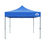 Instahut Gazebo Pop Up 3x3m w/Base Podx4 Marquee Folding Outdoor Wedding Camping Tent Shade Canopy Blue - Home & Garden
