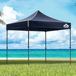 Instahut Gazebo Pop Up 3x3m w/Base Podx4 Marquee Folding Outdoor Wedding Camping Tent Shade Canopy Navy - Home & Garden
