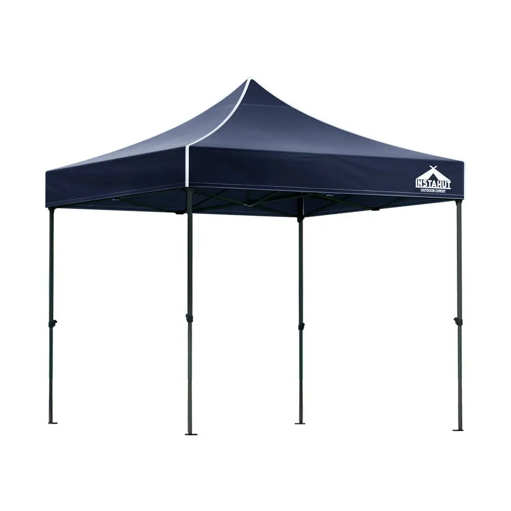Instahut Gazebo Pop Up 3x3m w/Base Podx4 Marquee Folding Outdoor Wedding Camping Tent Shade Canopy Navy - Home & Garden