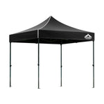 Instahut Gazebo Pop Up 3x3m w/Base Podx4 Marquee Folding Outdoor Wedding Camping Tent Shade Canopy Black - Home &